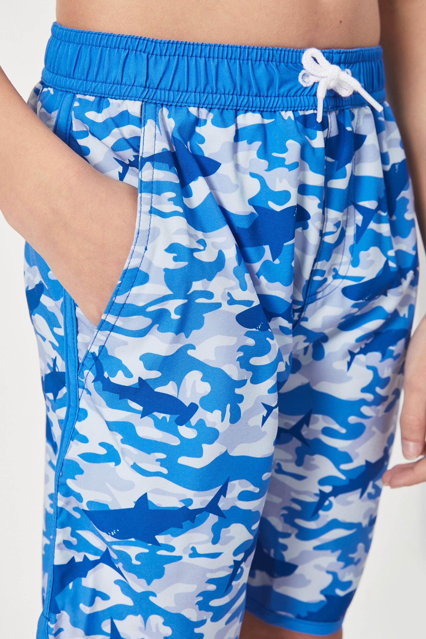Buy Harry Bear Blue Boys Camo Swim Shorts from Next Luxembourg