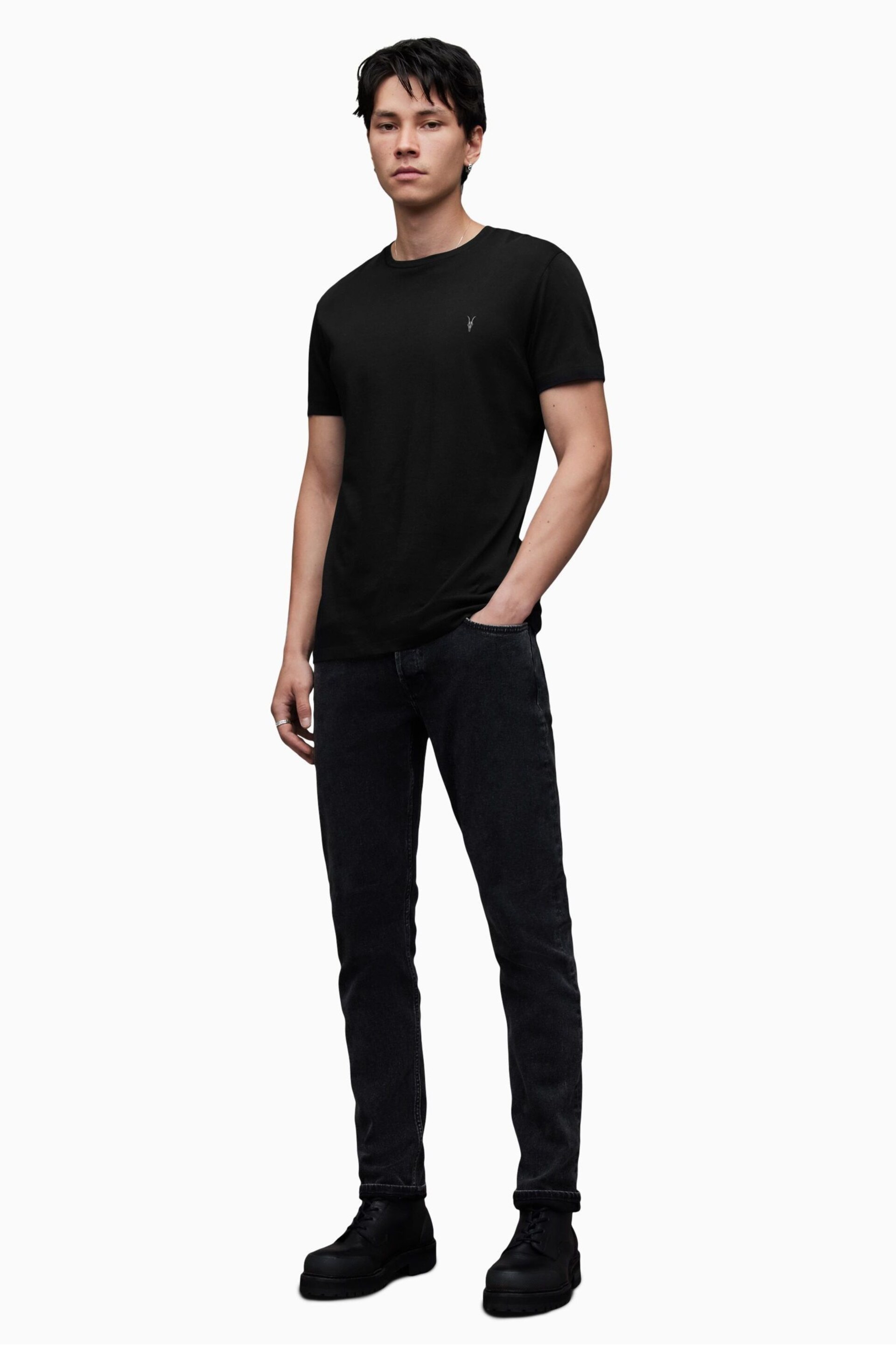 AllSaints Black Tonic Crew T-Shirt - Image 3 of 5