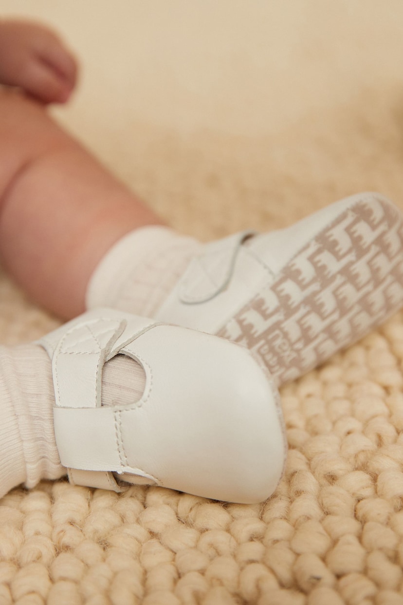 White Leather T-Bar Baby Shoes (0-24mths) - Image 1 of 7