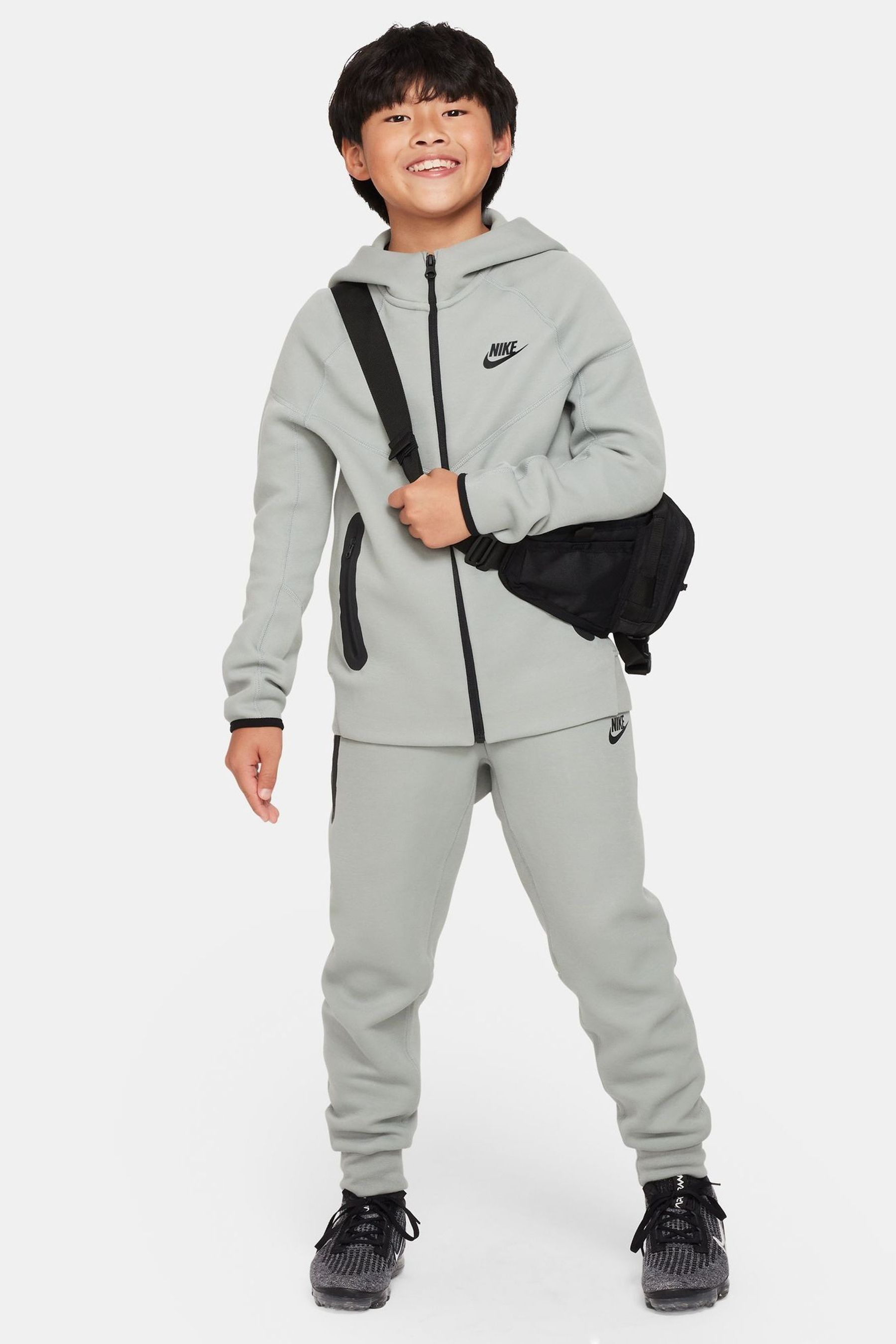 Nike Green Grey Tech Fleece Zip Through Hoodie