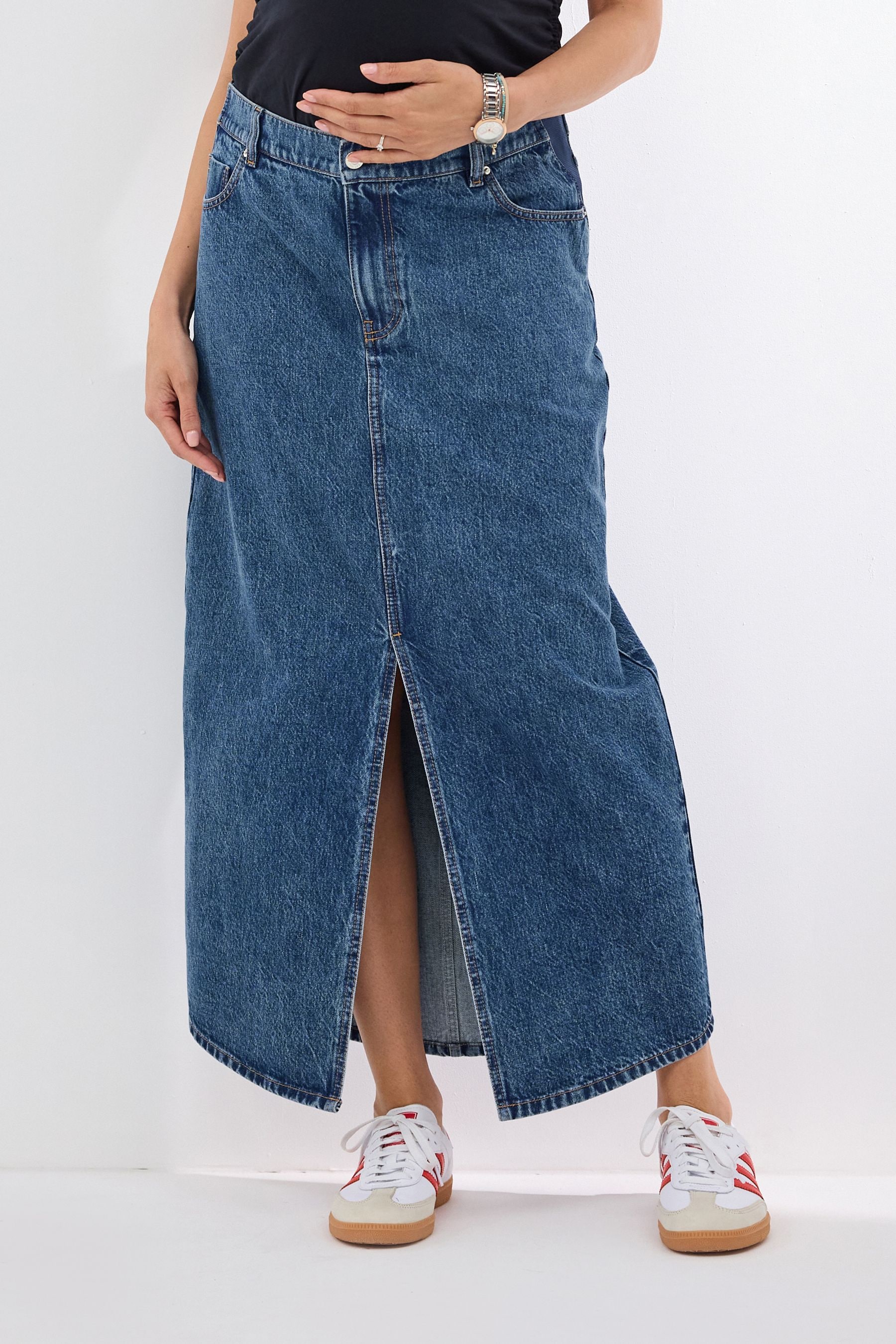 Maternity denim skirt uk best sale