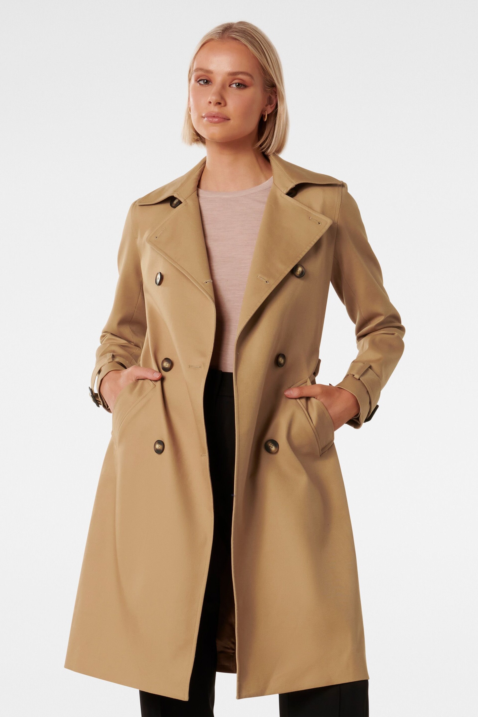 Forever New Beige Denver Trench Trench Coat - Image 1 of 5