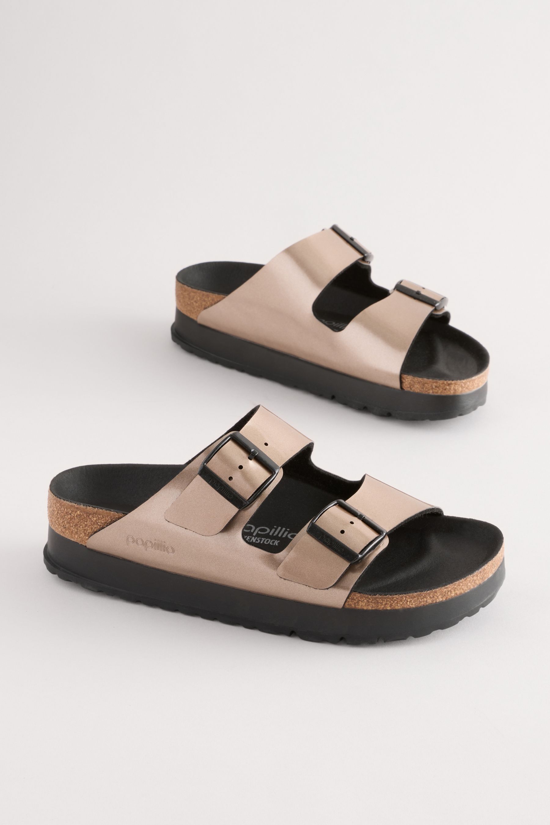 Birkenstock arizona metallic copper leather flat sandals new arrivals