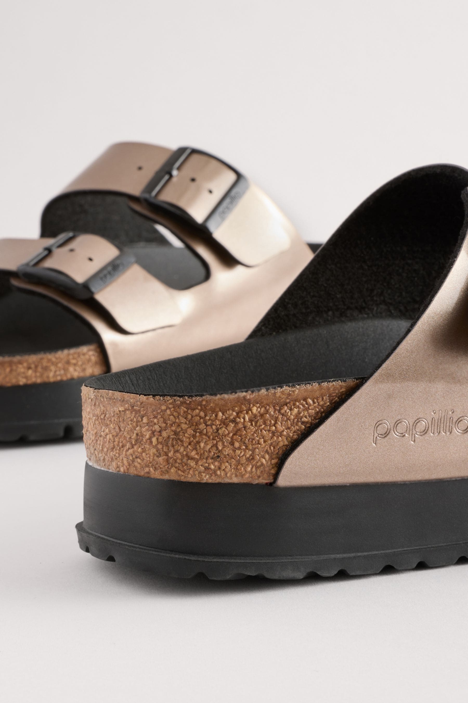 Birkenstock Bronze Arizona Platform Flex Nubuck Sandals