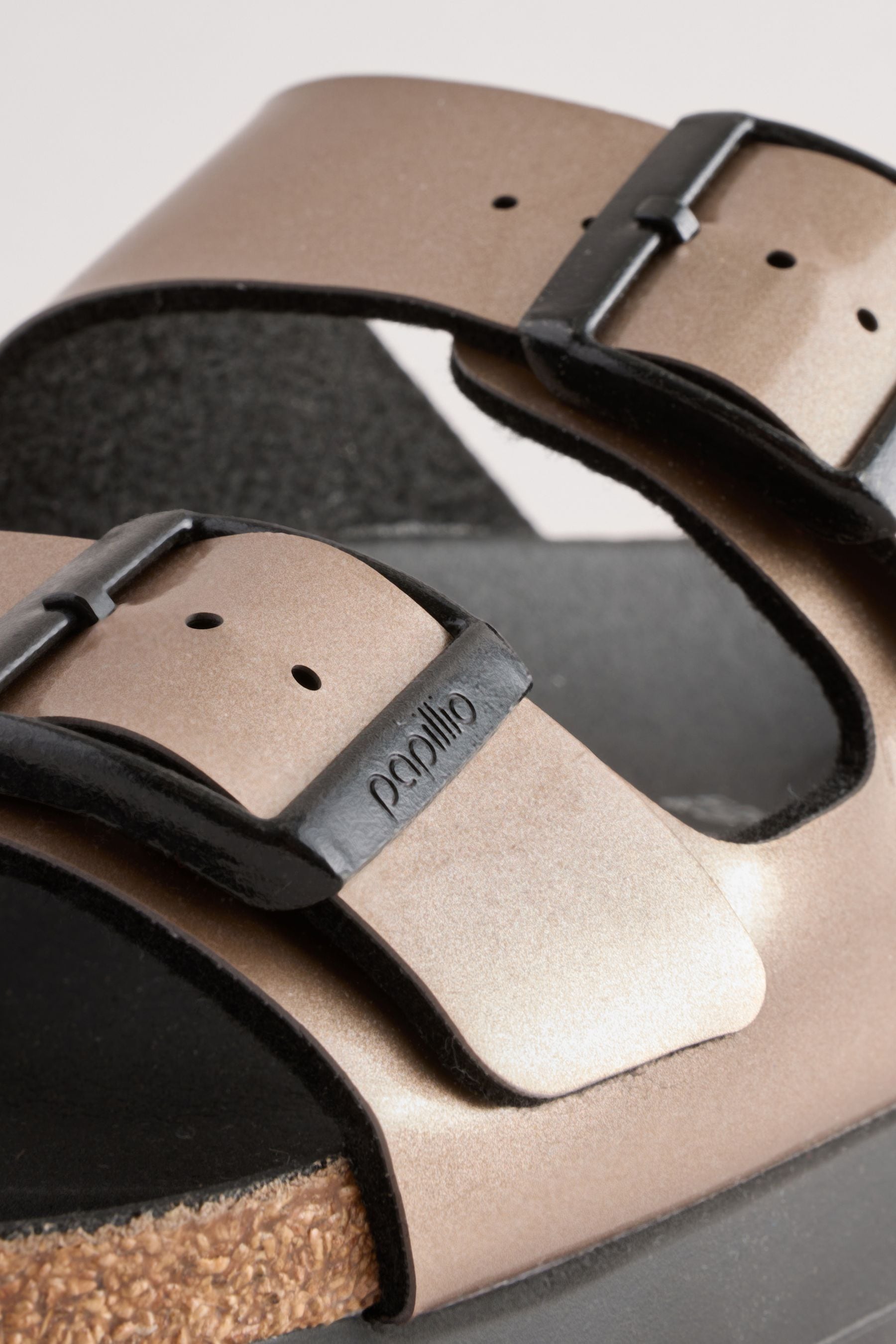 Bronze birkenstock sandals top