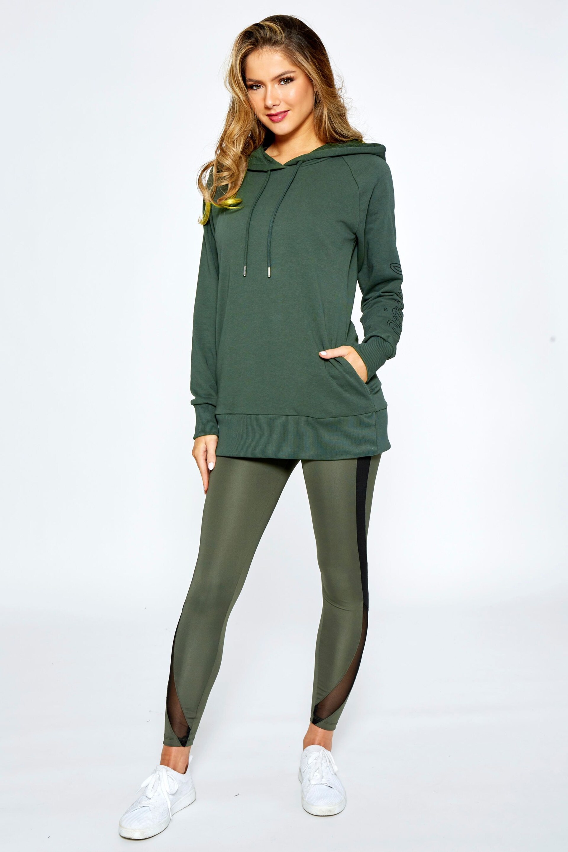 Pineapple Green Longline Logo Hoodie - Image 3 of 5