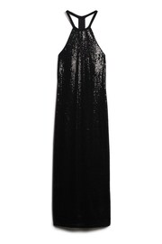 Superdry Black Sequin T-Back Midi Dress - Image 4 of 5