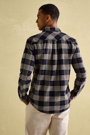 Joules Buchanan Navy Blue Soft Brushed Cotton Check Shirt - Image 5 of 10