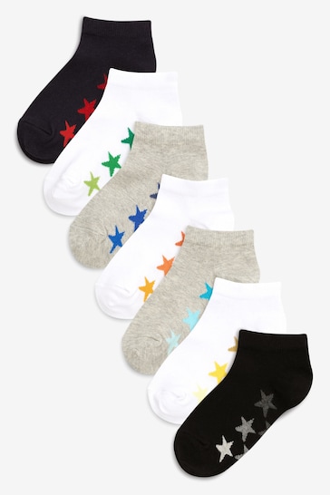 White/Grey Cotton Rich Trainer Socks 7 Pack