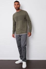 Threadbare Grey Cotton Crew Neck Jumper With Mock T-Shirt - Image 3 of 4