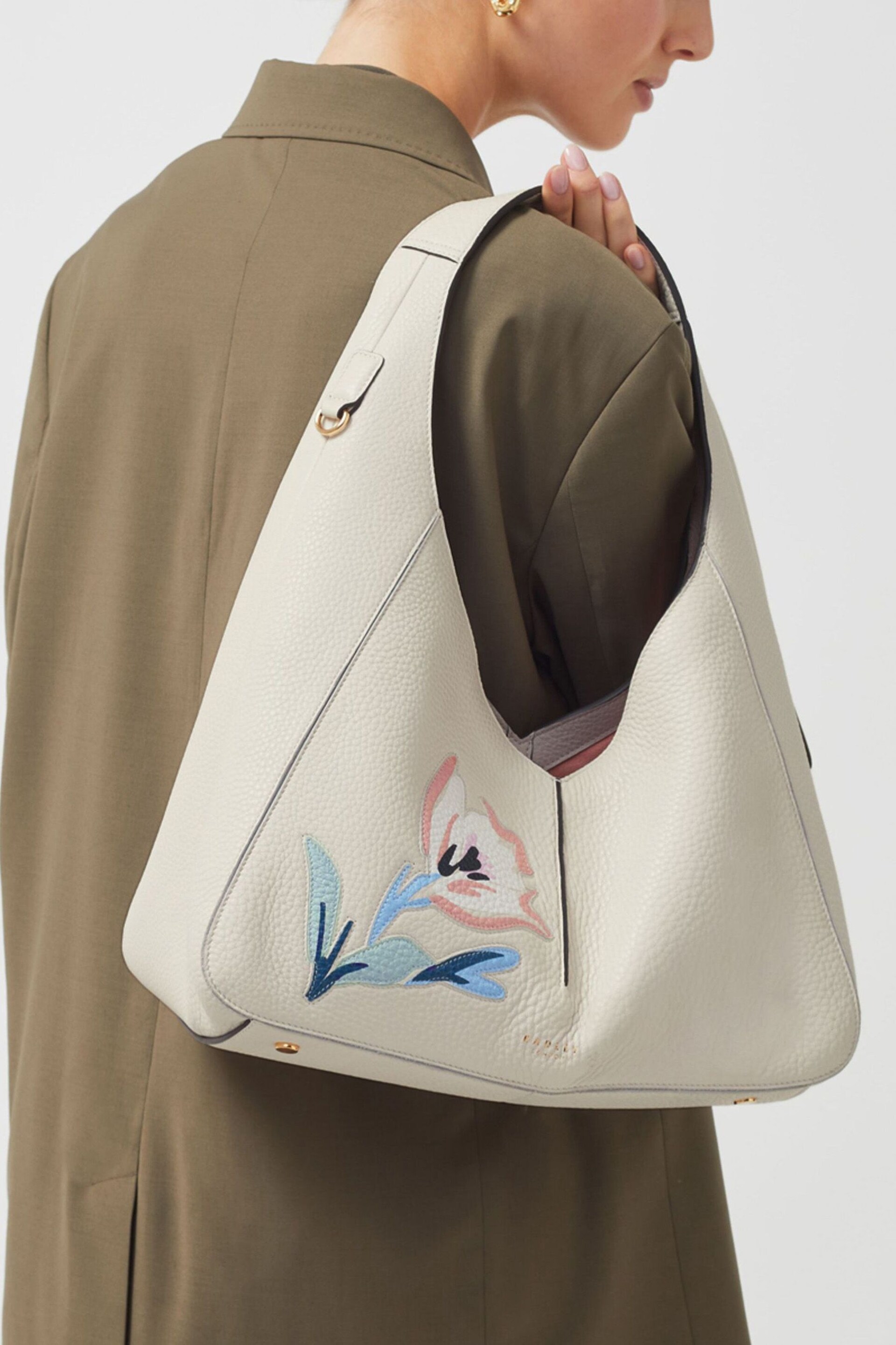 Radley London Hillgate Place Floral Large Open Top Shoulder White Bag - Image 1 of 5