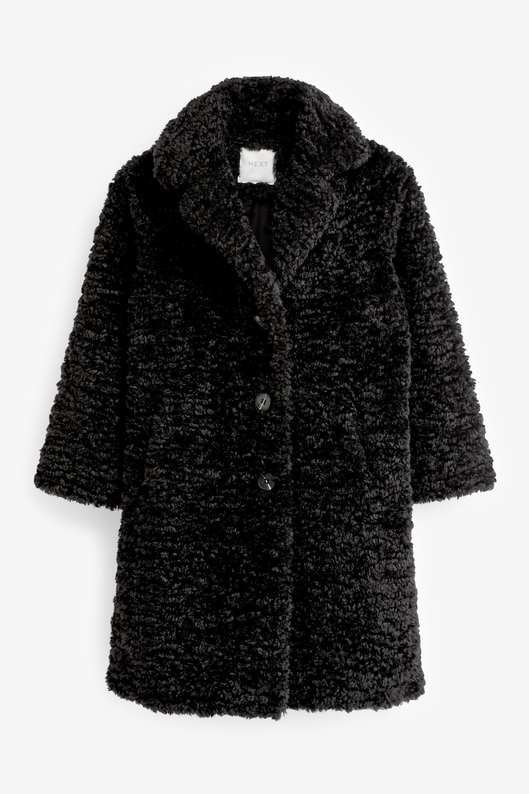 Girls black teddy coat hot sale