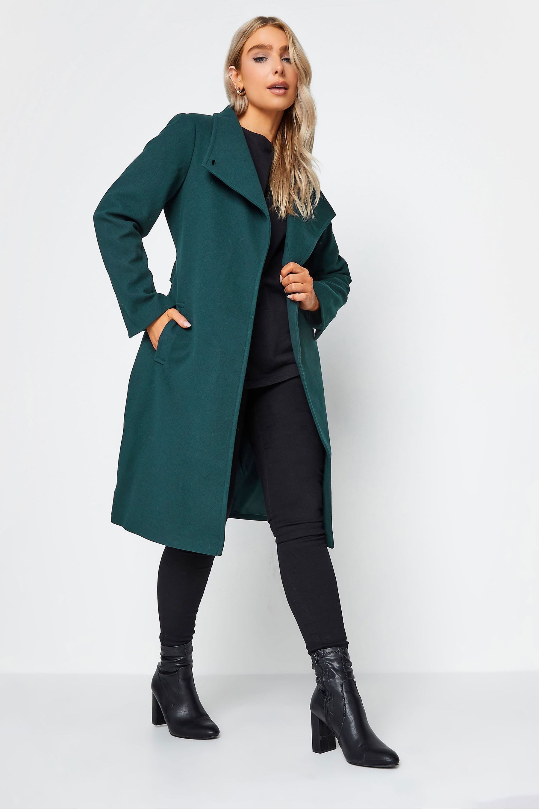 M Co Green Formal Wrap Coat