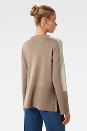 Forever New Brown Light Bianca Relaxed Longline Crew Neck Jumper - Image 3 of 4