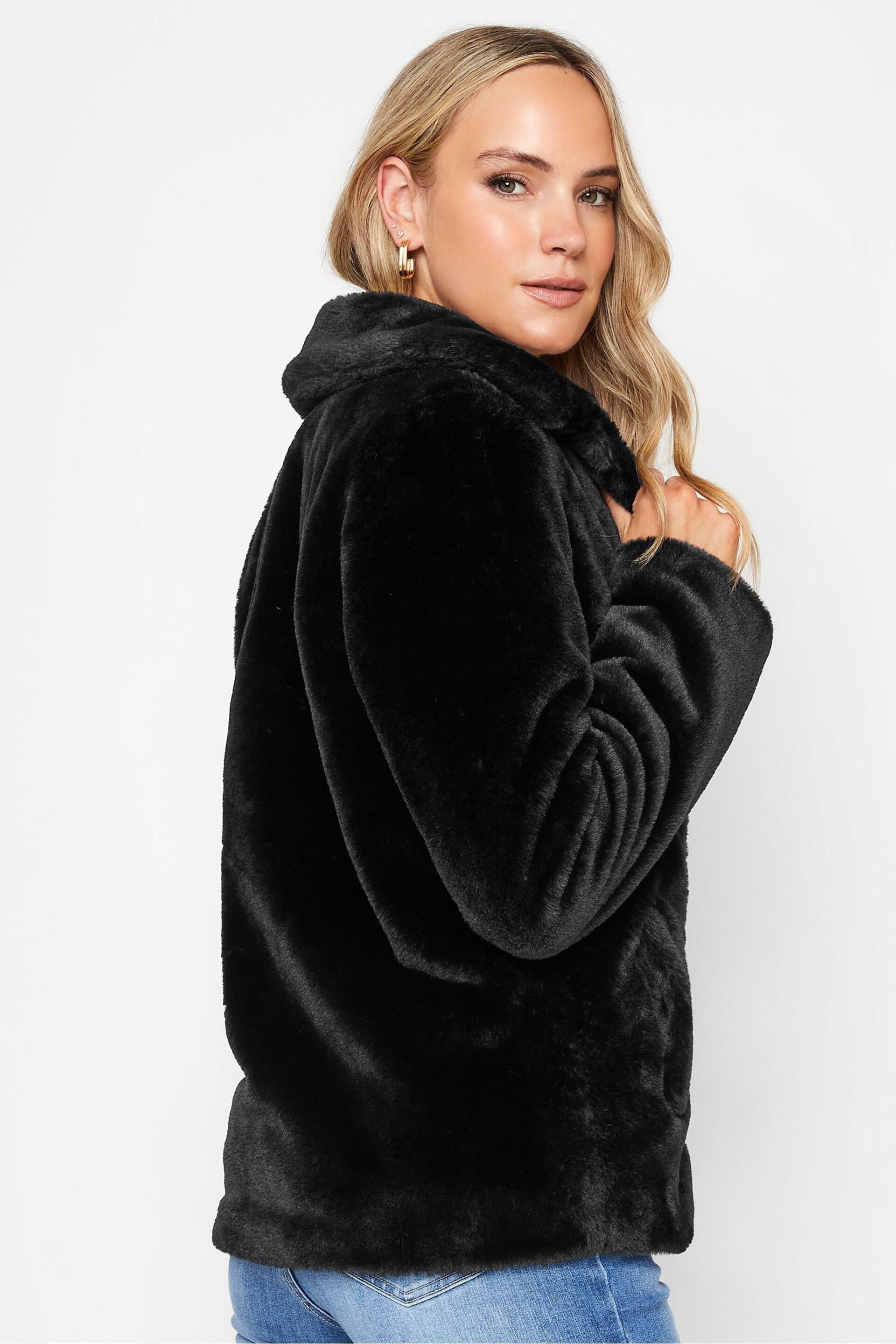 Long Tall Sally Black Faux Fur Coats - Image 2 of 4