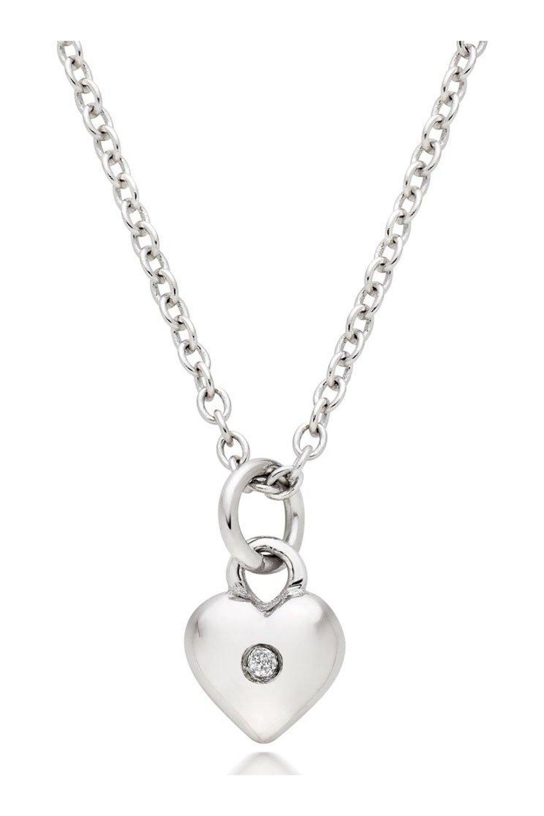 Buy Beaverbrooks Children s Mini B Silver Diamond Heart Pendant