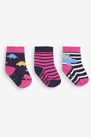 JoJo Maman Bébé Navy 3-Pack Dino Socks - Image 1 of 1