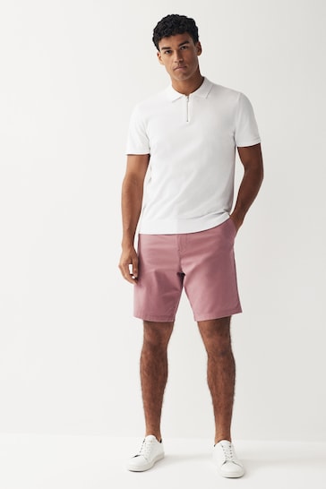 Pink Slim Fit Stretch Chinos Shorts