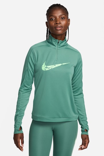 Nike Green Swoosh Dri-FIT Half Zip Mid Layer