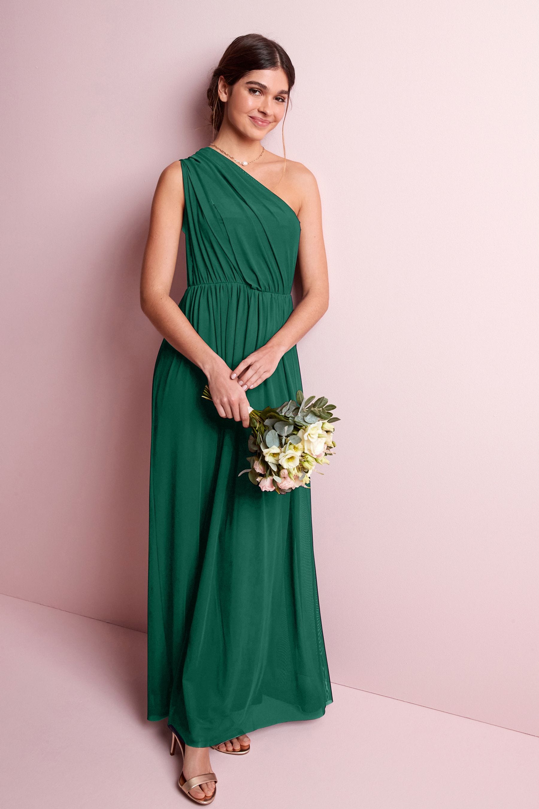 Buy Forest Green Mesh Multiway Bridesmaid Wedding Maxi Dress from Next Luxembourg