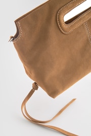 Tan Brown Suede Clutch Bag - Image 6 of 8