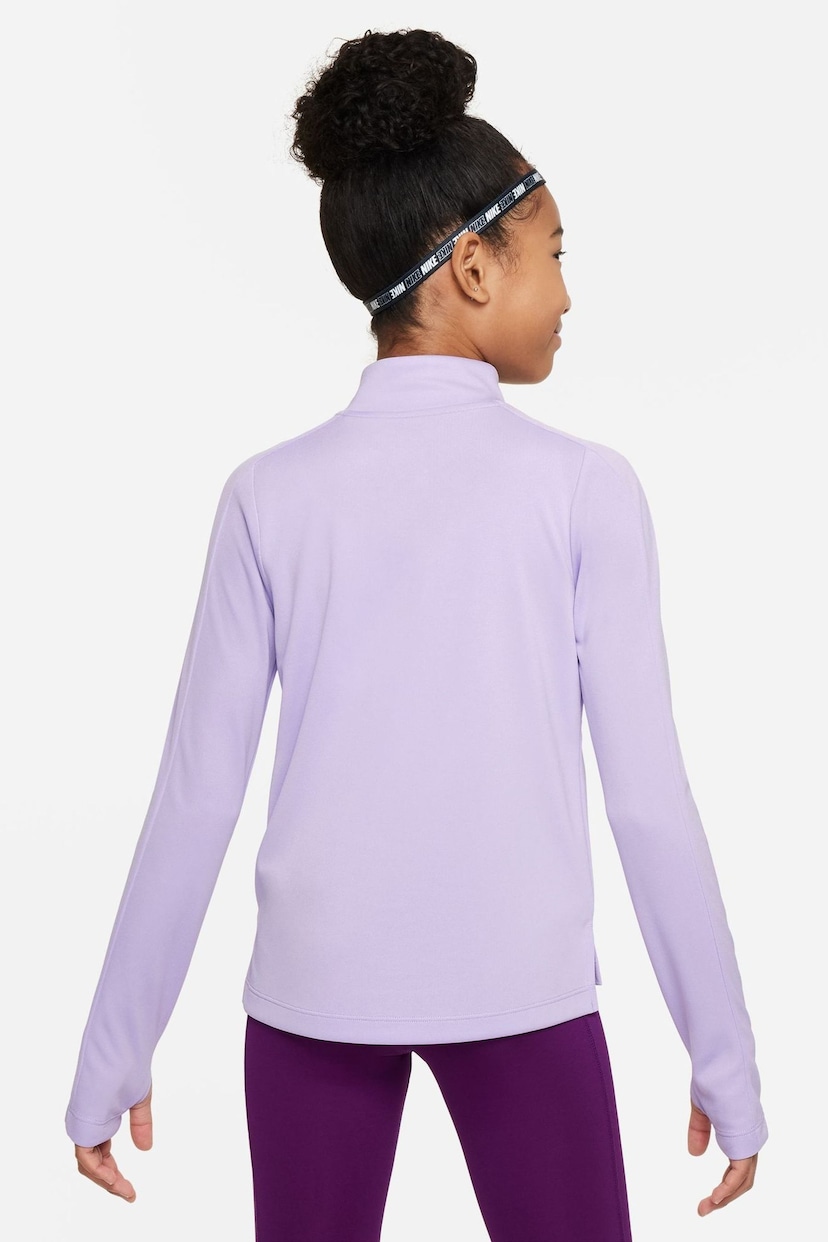 Nike Purple Lilac Dri-FIT Long-Sleeve 1/2 Zip Top - Image 2 of 5
