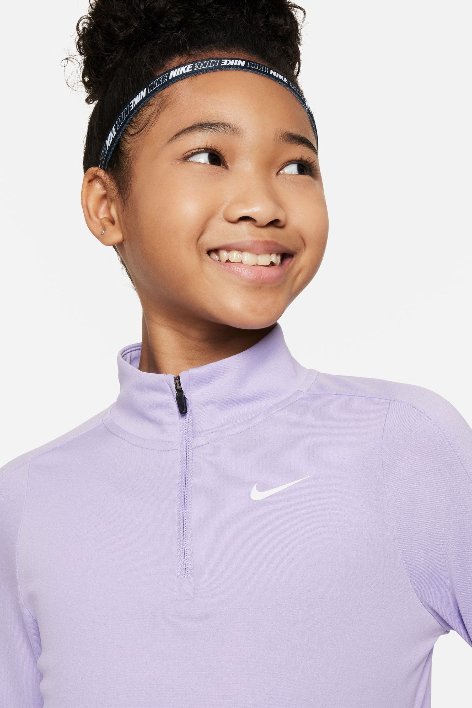Buy Nike Purple Lilac Dri FIT Long Sleeve Half Zip Top from the Next UK online shop
