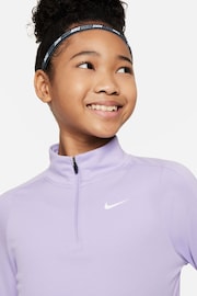 Nike Purple Lilac Dri-FIT Long-Sleeve 1/2 Zip Top - Image 3 of 5