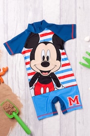 Vanilla Underground Blue Disney Mickey Mouse Licensing Boys Short Sleeve Swimsuit - Image 1 of 4