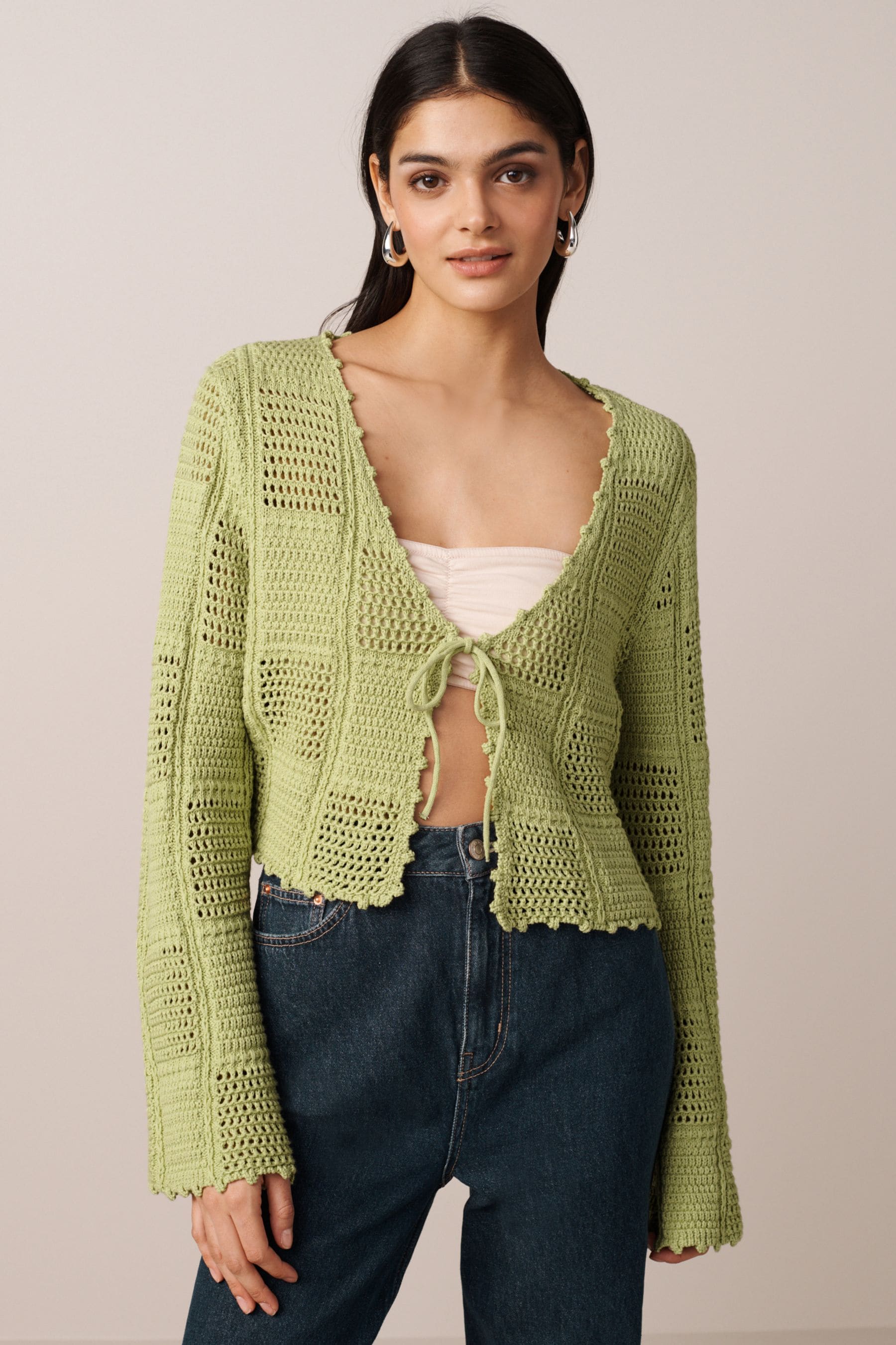 Cardigan that ties in front clearance