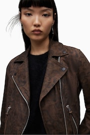 AllSaints Brown Dalby Leo Biker Jacket - Image 5 of 6