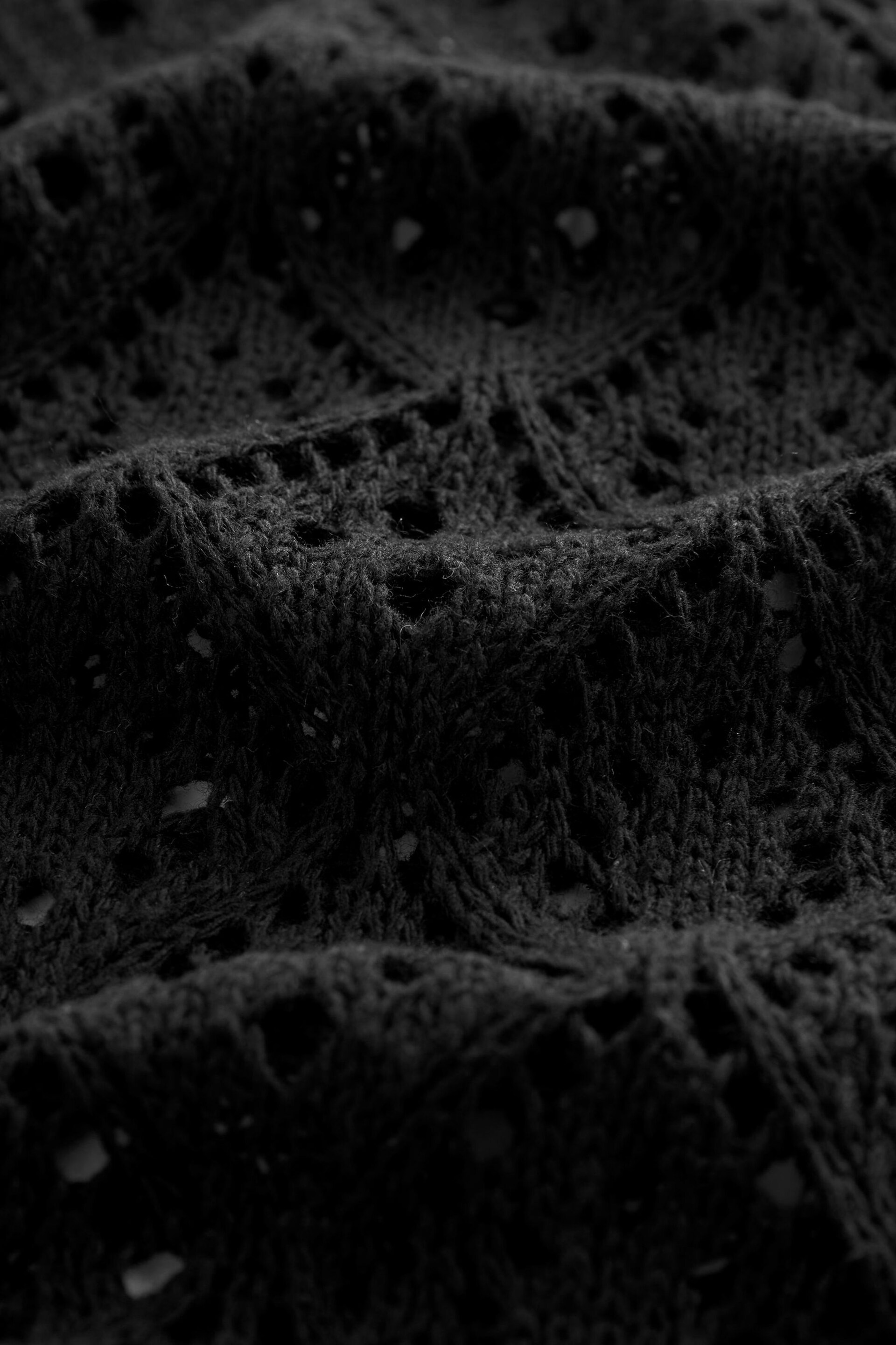 Black Wide Sleeve Crochet Jumper - Image 5 of 5