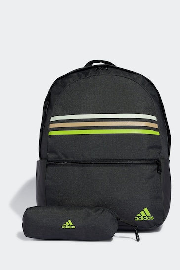 adidas Black Classic Horizontal 3-Stripes Backpack
