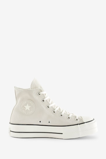 Converse White Chuck Taylor All Star Lift Suede Trainers