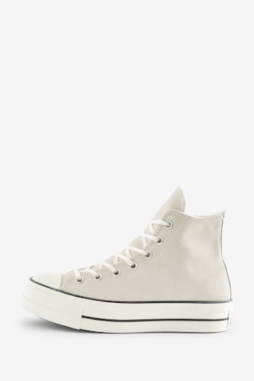 Converse White Chuck Taylor All Star Lift Suede Trainers