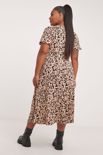 Simply Be Animal Supersoft Ruched Front Midi Dress