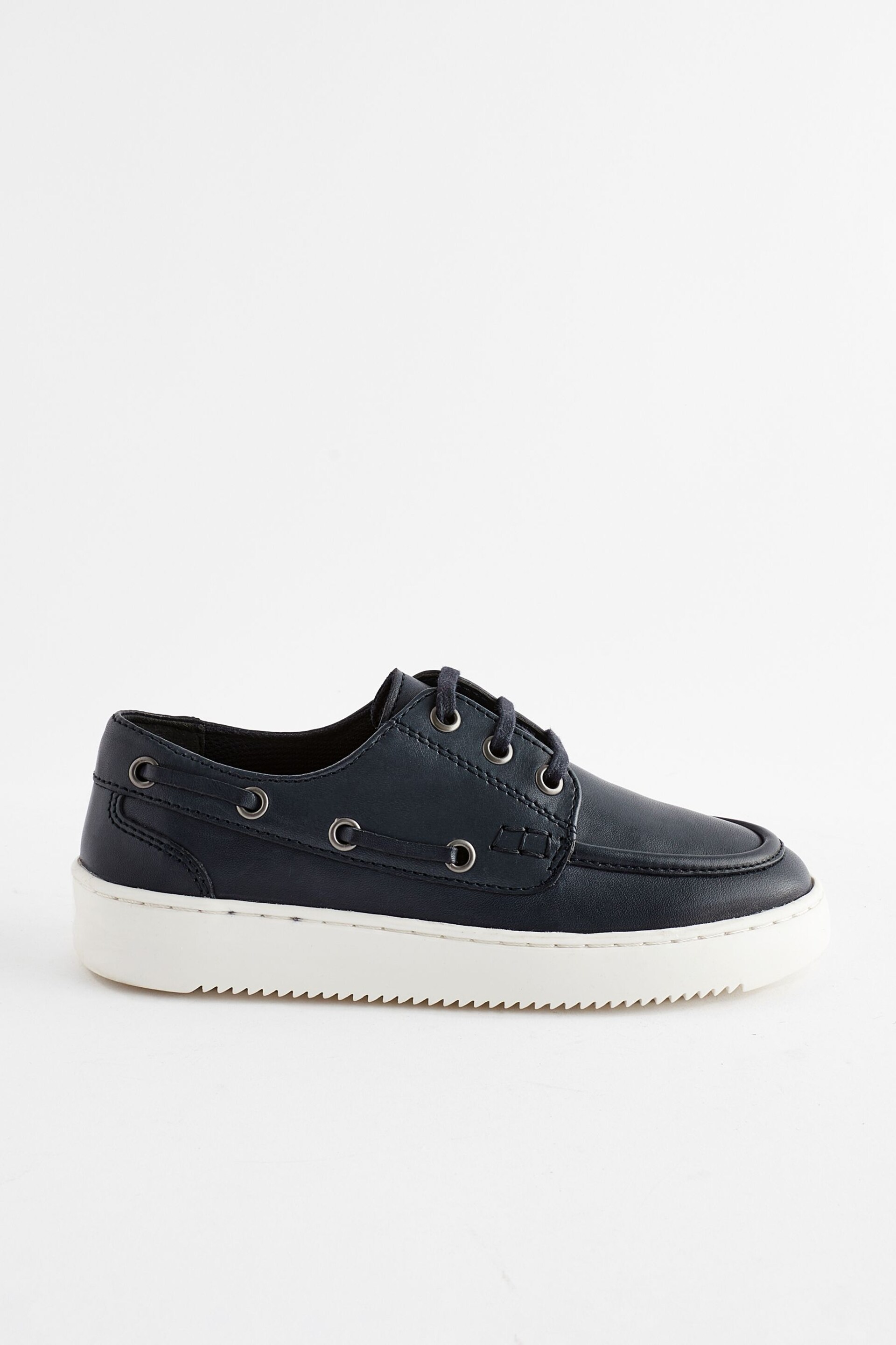 Navy Lace Up Boat Shoes - Image 2 of 5