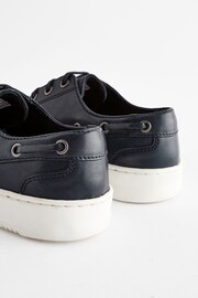 Navy Lace Up Boat Shoes - Image 3 of 5