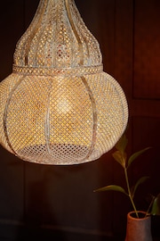 Brushed Silver Tangier Easy Fit Pendant Light Shade - Image 5 of 7