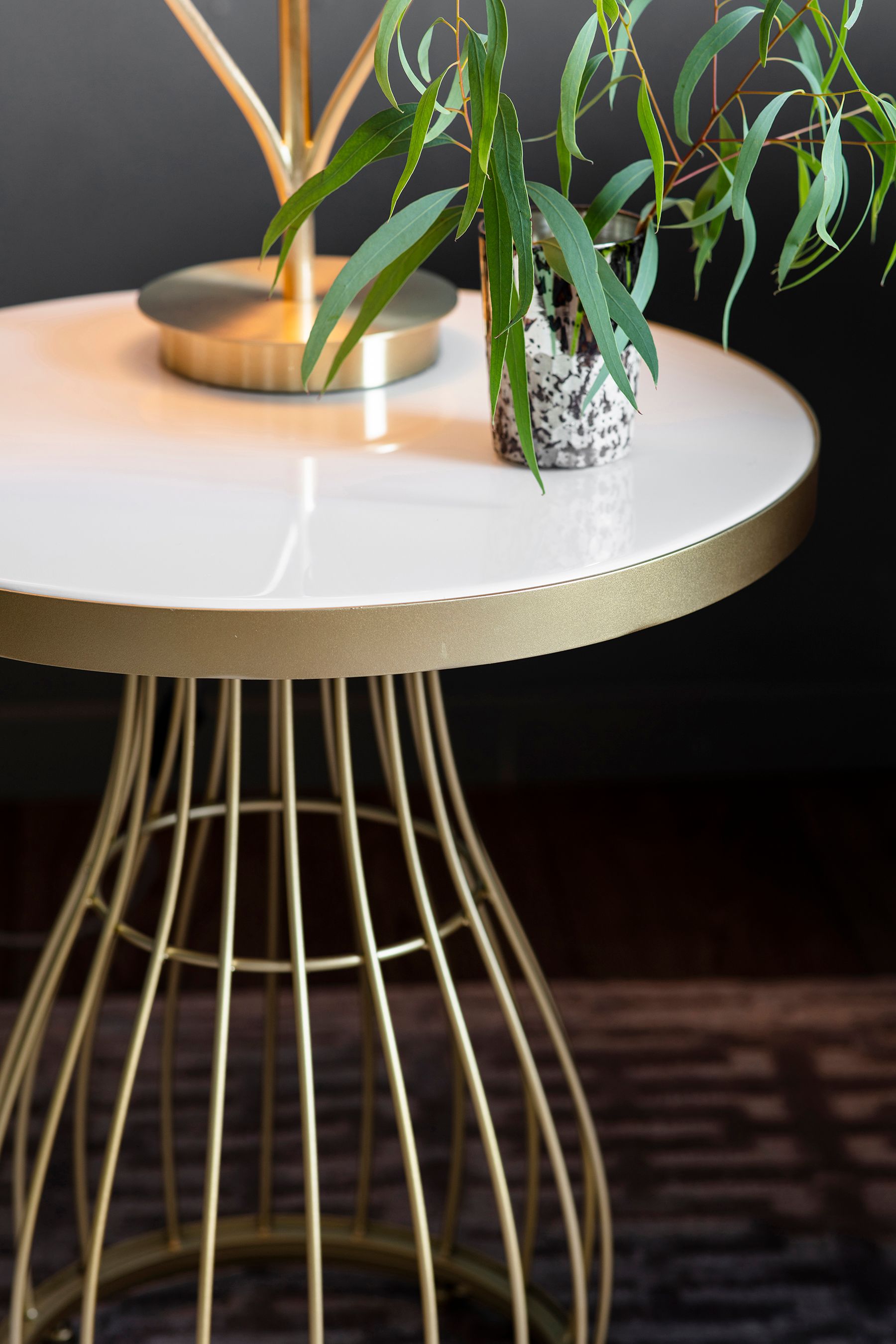 Champagne gold end clearance table