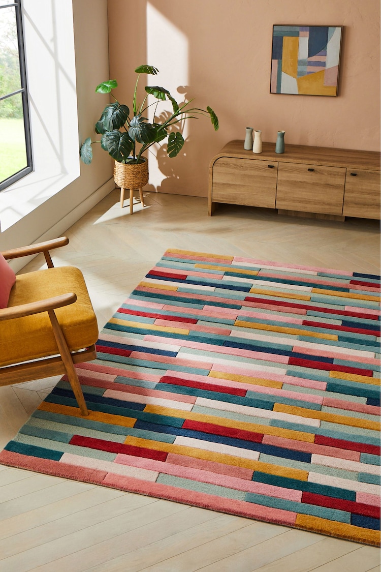 Buy Multi Rio Broken Stripes Rug from the Next UK online shop