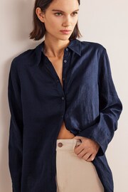 Boden Blue New Linen Shirt - Image 3 of 5
