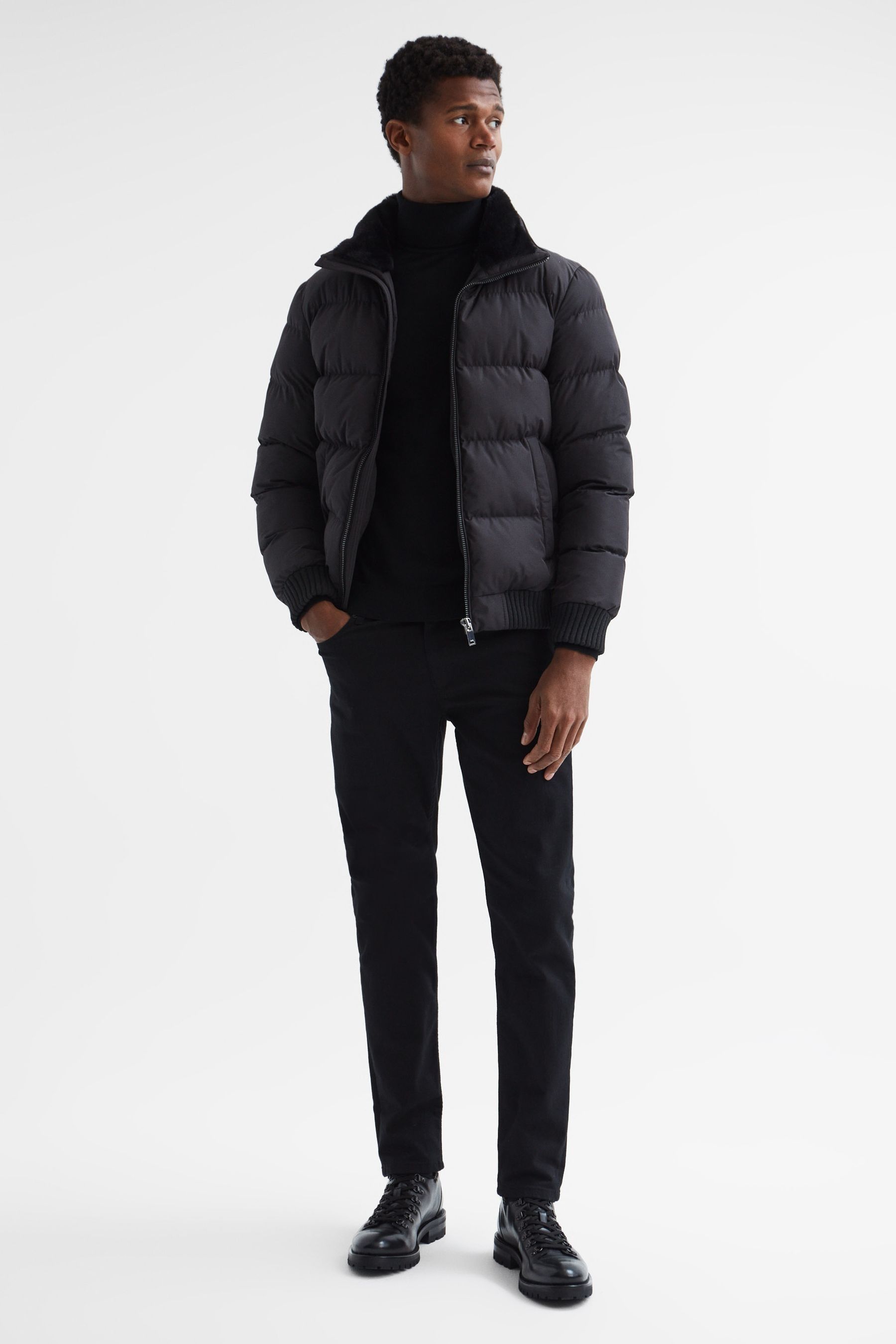Fur trim puffer discount