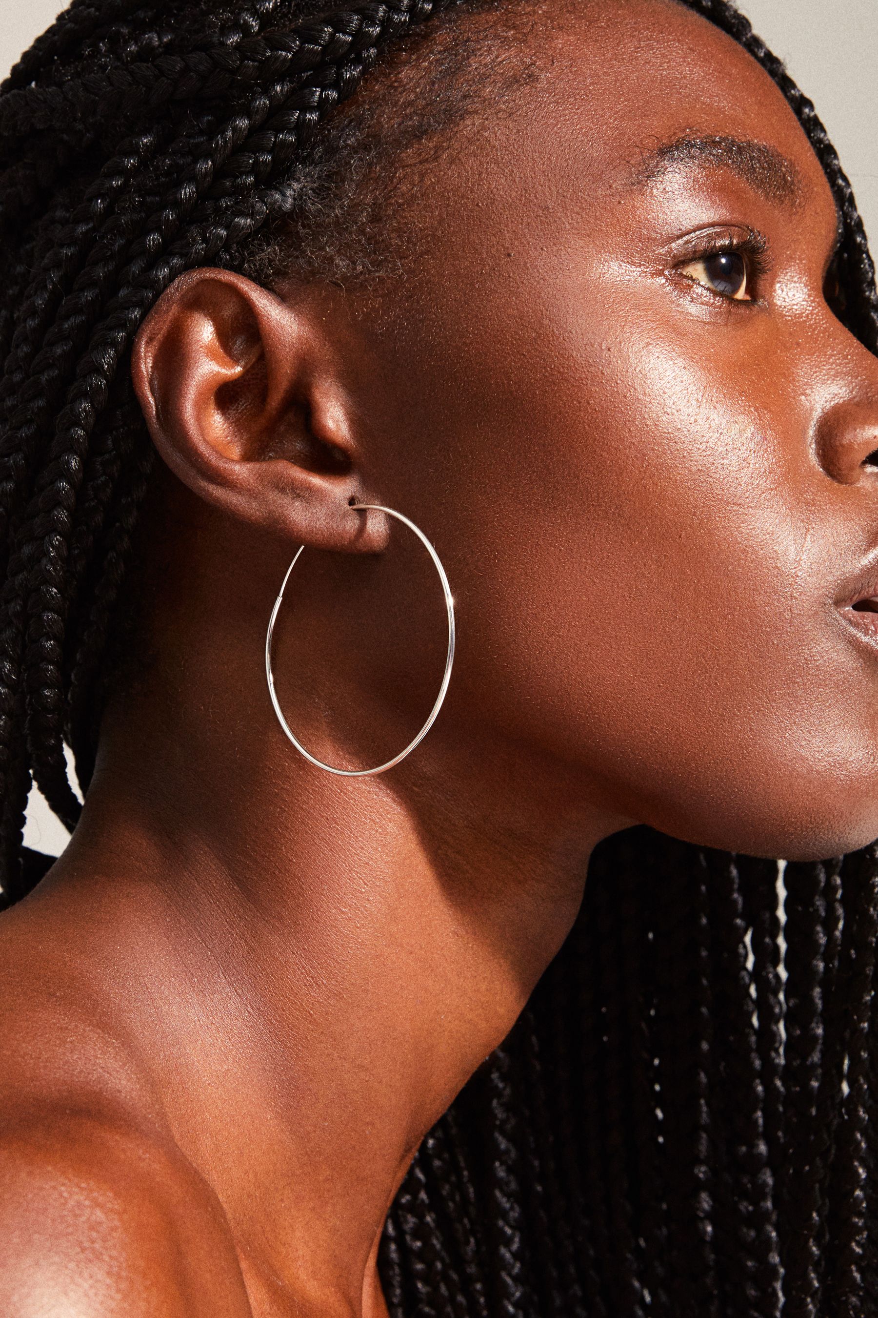 Buy PILGRIM Silver Plated Hoop 60 mm Sanne Earrings from Next United Arab Emirates