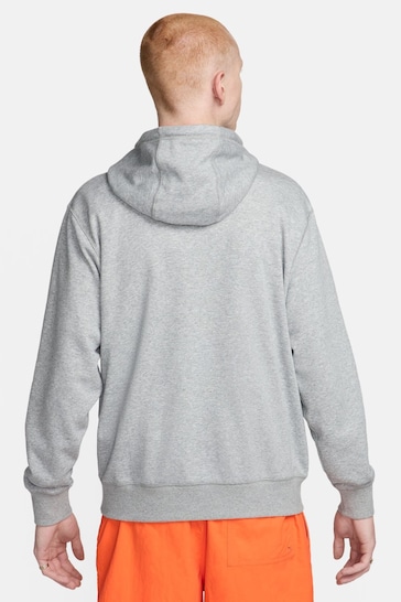Nike Grey Club Fleece French Terry Pullover Hoodie