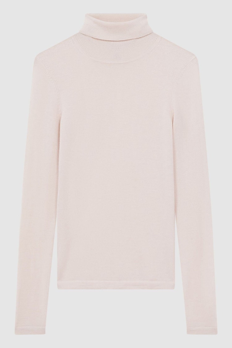 Reiss Pink Hazel Cashmere Roll Neck Top - Image 2 of 5