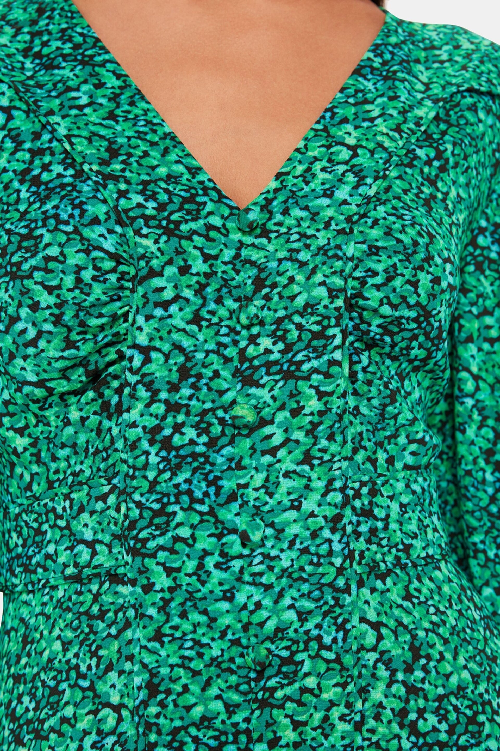 Whistles Green Dappled Floral Lori Dress - Image 4 of 5