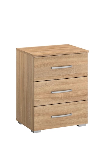 Rauch Oak Cameron 3 Drawer Bedside Table