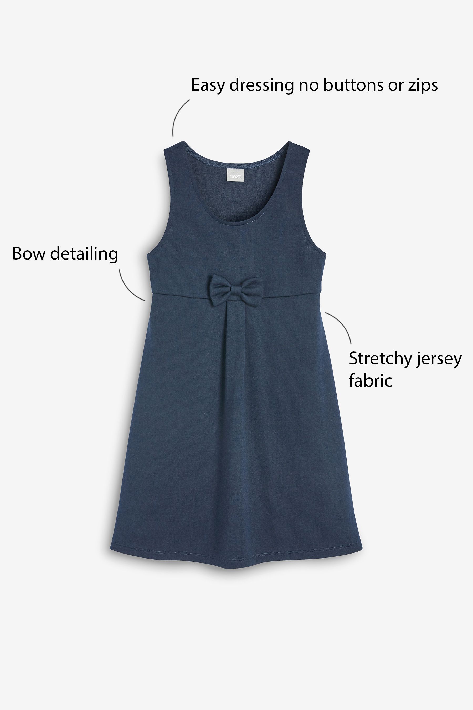Grey jersey pinafore school dress outlet