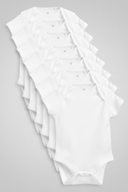 White Essential 7 Pack Baby Short Sleeve Bodysuits - Image 3 of 8